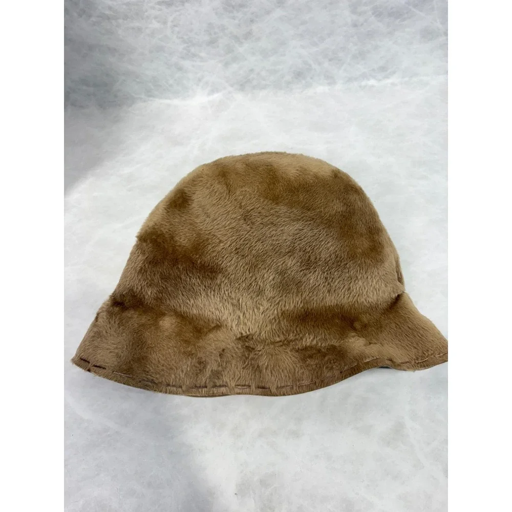 Vintage Betmar New York‎ Paris Faux Fur Bucket Hat Camel Tan Aura Mid Century